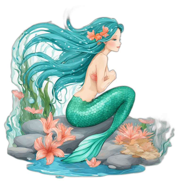 Serene Mermaid Clipart