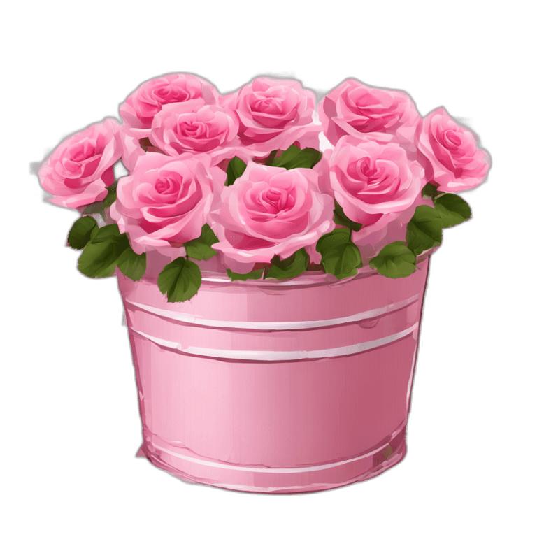 Pink Rose Bucket