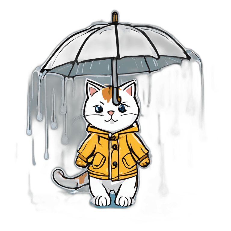Cute Raincoat Cat